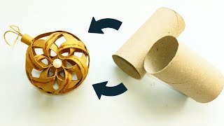 ✨ How to Make Christmas Ball From Toilet Paper Rolls ✨ New Year Ornaments and Decoration Ideas 🎄 DIY [upl. by Eenahs]