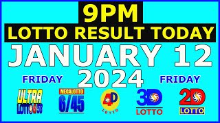 9pm Lotto Result Today January 12 2024 Friday [upl. by Ingalls]