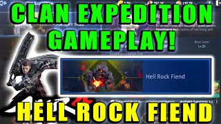 MIR4  CLAN EXPEDITION  Hell Rock Fiend Guide and Gameplay FAST RUN WITH STRONG GUILD BOSS [upl. by Ranchod646]