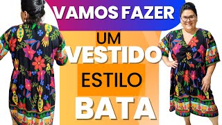 COMO FAZER UM VESTIDO ESTILO BATA  APRENDENDO A COSTURAR  COSTURA PARA INICIANTES [upl. by Smoht]