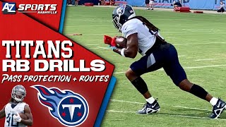 Titans RB Drills Pass Pro  Routes Out of The Backfield [upl. by Isahella]