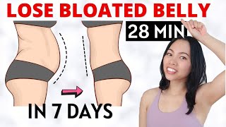 BLAST BELLY FAT FAST lose bloated belly in 7 days  28 min standing HIIT workout  Hana Milly [upl. by Frasch]