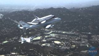 FA18 extended view of Space Shuttle Endeavours flyover Southern California [upl. by Antone]