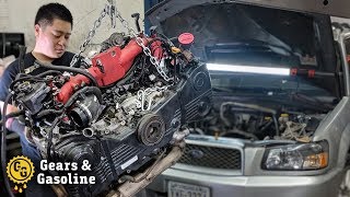 Installing a Forged EJ257 in my Subaru Forester [upl. by Nilats]