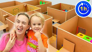 Box Fort Maze Challenge and more funny stories for kids with Chris and Mom [upl. by Oiracam706]