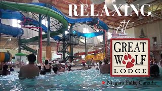 Relaxing In The Wave Pool and Hot Tub At Great Wolf Lodge [upl. by Otreblon379]