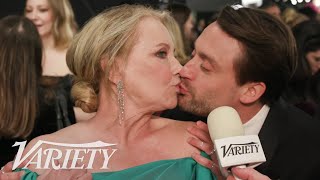 Kieran Culkin Interrupts J SmithCamerons Emmys Interview to Give Her a Kiss [upl. by Flavia]