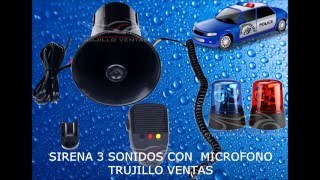 Sirena Policia Con Altavoz 3 Tonos 12v 50w  Policia Pato Emergencia [upl. by Cecilia]