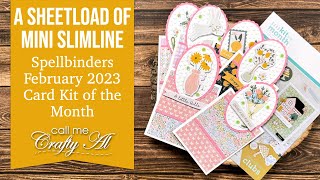 A SheetLoad of Mini Slimline Tent Topper Cards  Spellbinders February 2023 Card Kit of the Month [upl. by Ainegul]