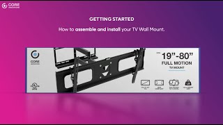 Core Innovations Full Motion TV Mount CWM800FM  Easy Installation [upl. by Auqined]