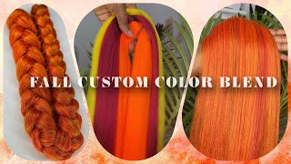 DIY FALL CUSTOM COLOR BRAIDING HAIR BLEND  orange maroon and yellow [upl. by Viviane]