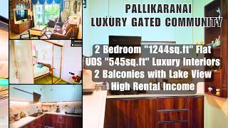 PALLIKARANAI 2Bedroom quot1244sftquot Luxury FlatForSale UDS 485sft LakeView 2Balcony GatedCommunity [upl. by Yendor845]