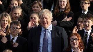 Boris Johnson joins school kids singing Lovely Day struggles to keep up  General Election 2019 [upl. by Enomal]