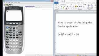 TI84 Tutorial Graphing Circles using the CONICS application [upl. by Adda974]