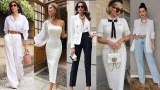 MODA 2024 outfits con color blanco outfit fashion style tips [upl. by Ayotal]