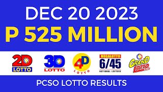 Lotto Result December 20 2023 9pm PCSO [upl. by Ehcram]