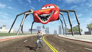 Franklin Escape from Lightning McQueen Head Eater in Indian Bike Driving 3D [upl. by Ahterahs751]