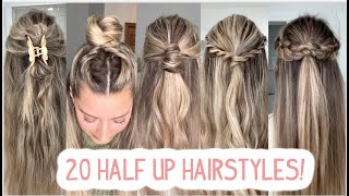 20 HALF UP HALF DOWN HAIRSTYLE COMPILATIONS Short Medium Long Hair  DIY Hairstyles [upl. by Salesin405]