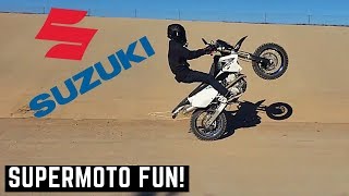 MotoVlog 2 Wheelies Stairs Exploring Arizona SuperMoto DRZ400SM  Thoughts Two Weeks In [upl. by Beulah]