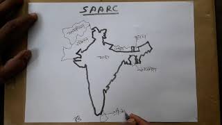 Easy way to draw SAARC countries [upl. by Peatroy]