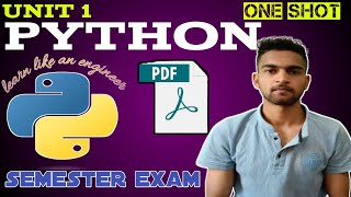 python unit 1 in one video semester exam  btech aktu dsalgoprofessor coding [upl. by Fink355]