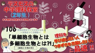 106 「単細胞生物と多細胞生物とは⁉️を説明しています♪」【生物のつくりとはたらき】〜生物をつくる細胞〜細胞と生物の体 [upl. by Jehu]