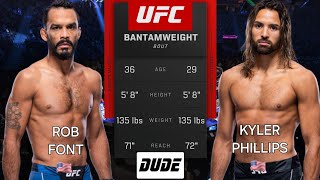 ROB FONT vs KYLER PHILLIPS  UFC Vegas 99  AI Prediction  Full Fight [upl. by Annaeoj78]