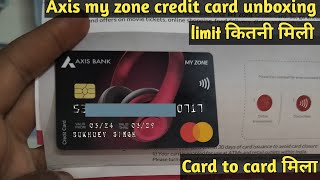 Axis Bank my zone credit card unboxing 🎉 II Axis my zone credit card Mila 😎 [upl. by Weintrob]