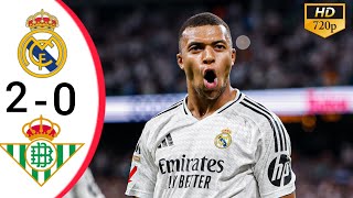 Real Madrid vs Real Betis 20 All Goals amp Highlights 2024 HD  Mbappe Brace 🔥 [upl. by Weir]