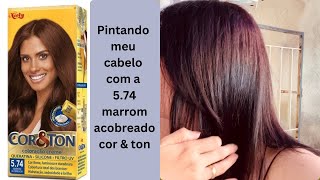 PINTANDO O CABELO DE MARROM ACOBREADO 574 corampton [upl. by Ahsyle]