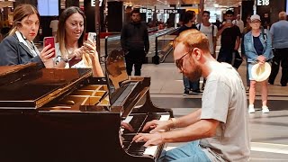 BOHEMIAN RHAPSODY Piano Performance at Rome Airport Passengers are shocked 😮 [upl. by Bolt]