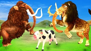 10 Giant Tiger vs 10 Buffalo vs 10 Zombie Cow Fight Mini Cow Saved By Elephant Vs Monster Mammoth [upl. by Lough]