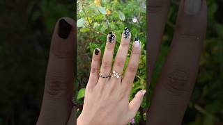 Simple Easy flower nails Tutorial under 5 minutes🖤👀nailartyoutubetrendingshortssongnailsyt [upl. by Llenrub76]