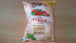 Snack Day chipsy wielozbożowe o smaku pomidora z bazylią  test opinie recenzja smak skład [upl. by Gustav]