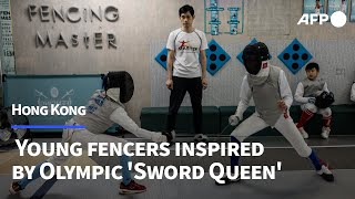 Hong Kongs young fencers draw inspiration from Olympic Sword Queen  AFP [upl. by Burman840]