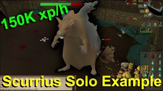 OSRS Scurrius Solo Kill Example with Scythe of Virtur [upl. by Matuag]