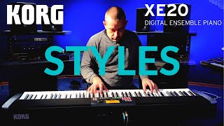 KORG XE20  5 Amazing Styles Demo [upl. by Holey]