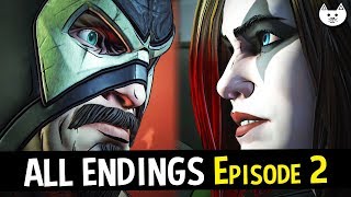 ALL ENDINGS  Telltale Batman The Enemy Within Episode 2  Slip Bane Counter Agent  Harleys USB [upl. by Mayce]