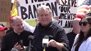 Trump ally Steve Bannon surrenders to federal prison to serve 4month sentence on contempt charges [upl. by Eciuqram966]