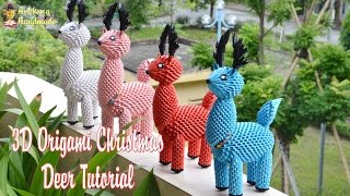 HOW TO MAKE 3D ORIGAMI REINDEER  DIY PAPER REINDEER TUTORIAL [upl. by Candice]