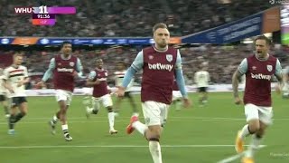 Jarrod Bowen penalty goal  WESTHAM 21 Manchester united extended highlights [upl. by Bodkin]