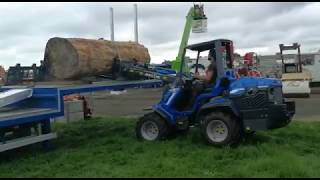 MultiOne 95 unloads a 2 ton hardwood log [upl. by Elleret]