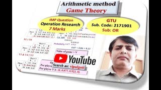 Arithmetic Method9Game theoryOddments methodORGTU ImpGTU paper solutionOperation Research [upl. by Ytsur]