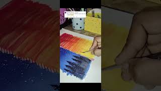 Moon and sun painting🎨painting acrylicpaiting paintingshorts youtubeshorts [upl. by Jessey756]