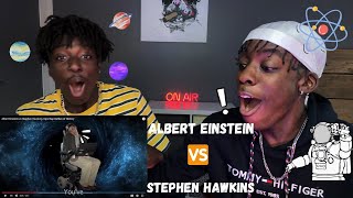 UK STUDENTS REACT ERB  Albert Einstein vs Stephen Hawkins  Epic Rap Battles Of History REACTION [upl. by Onailil]