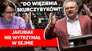 quotTo jakiś dom wariatowquot Jakubiak OSTRO w Sejmie Do więzienia skurczybyków [upl. by Drallim990]