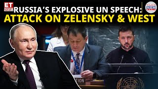 Russias Bold UN Speech That Shocked The World Harsh Criticism of Zelensky and Western Intervention [upl. by Yahsan34]