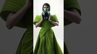 Saiid Kobeisy  Couture FallWinter 2024  Green Taffeta Dress [upl. by Anyak937]