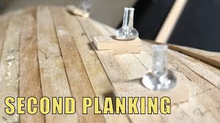 Second layer of PLANKING  Model ship building  RC Fifie [upl. by Simeon]