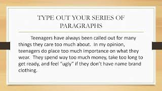 OSSLT  How to Write the Series of Paragraphs [upl. by Mowbray]